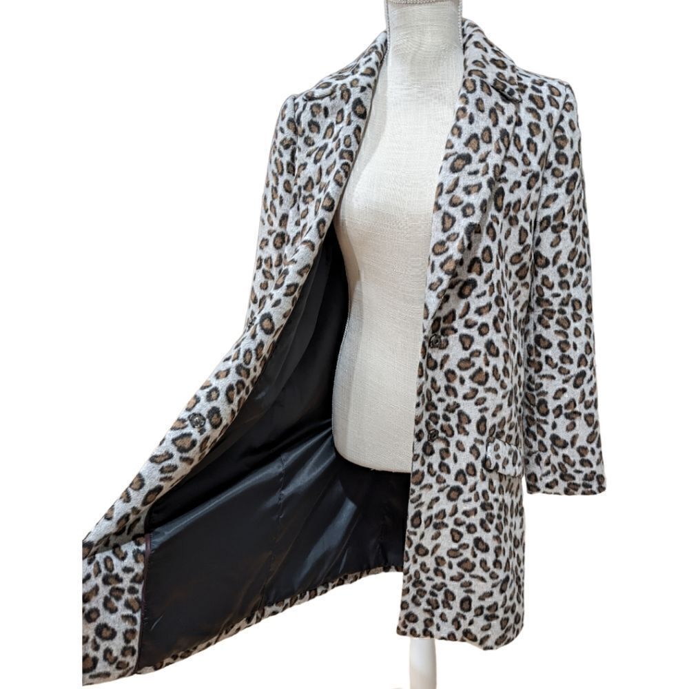 Pink Martini Collection Leopard Print Long Coat Size S - Picture 8 of 13